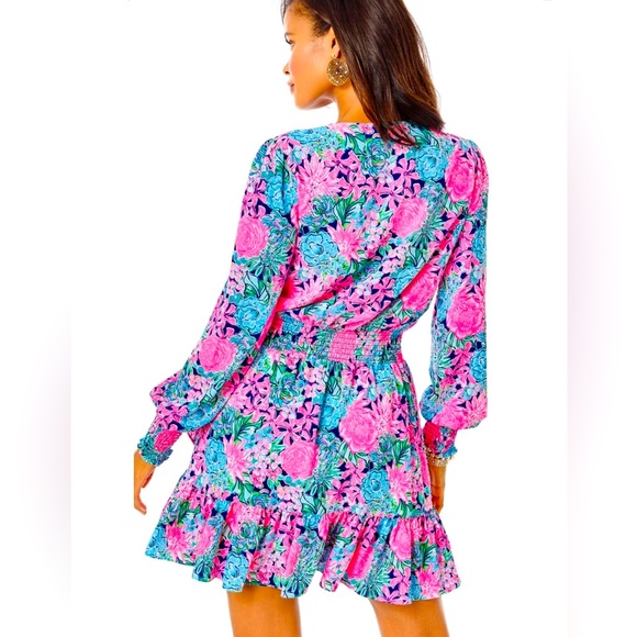 Lilly Pulitzer NWT Cristiana Stretch Dress Navy Always Be Blooming Size 8,10,14 - Picture 7 of 11